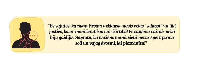 uz dzeltana fona cilvēka siluets un citāts