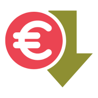 Zaļa bulta vērsta uz leju