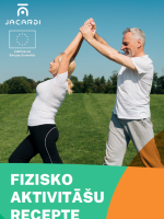 Vīrietis un sieviete vingro brīvā dabā