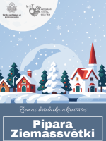 ziemas zīmējums ar eglītēm un mājām